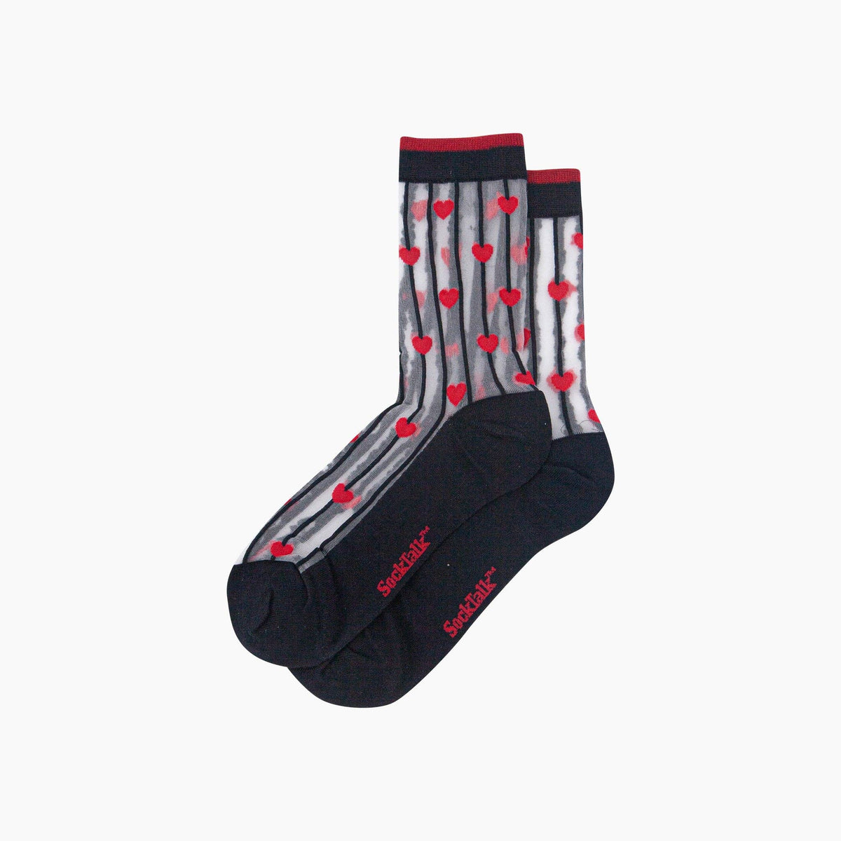 Stripe & Heart Sheer Socks