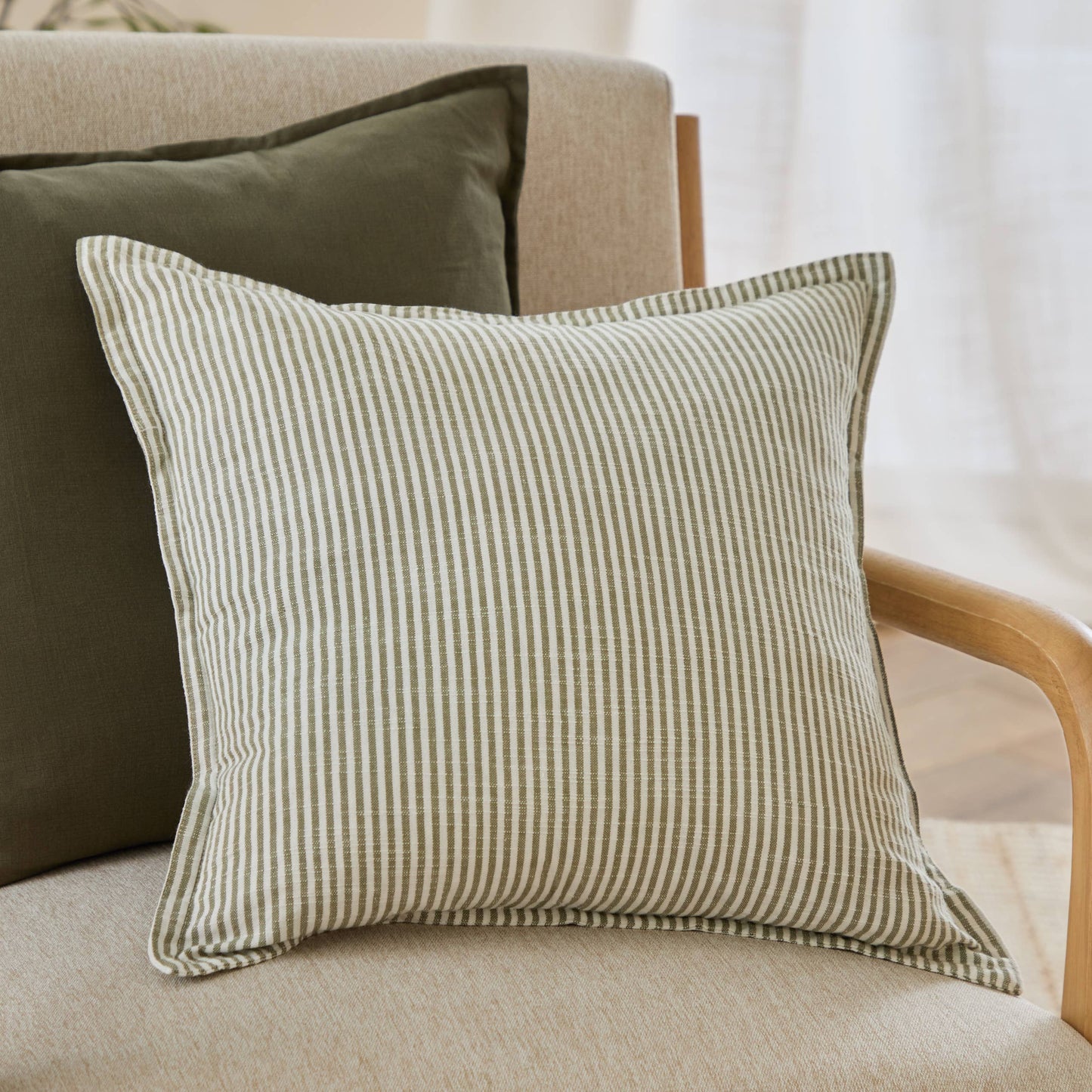 Truro Stripe Reversible Cushion Moss
