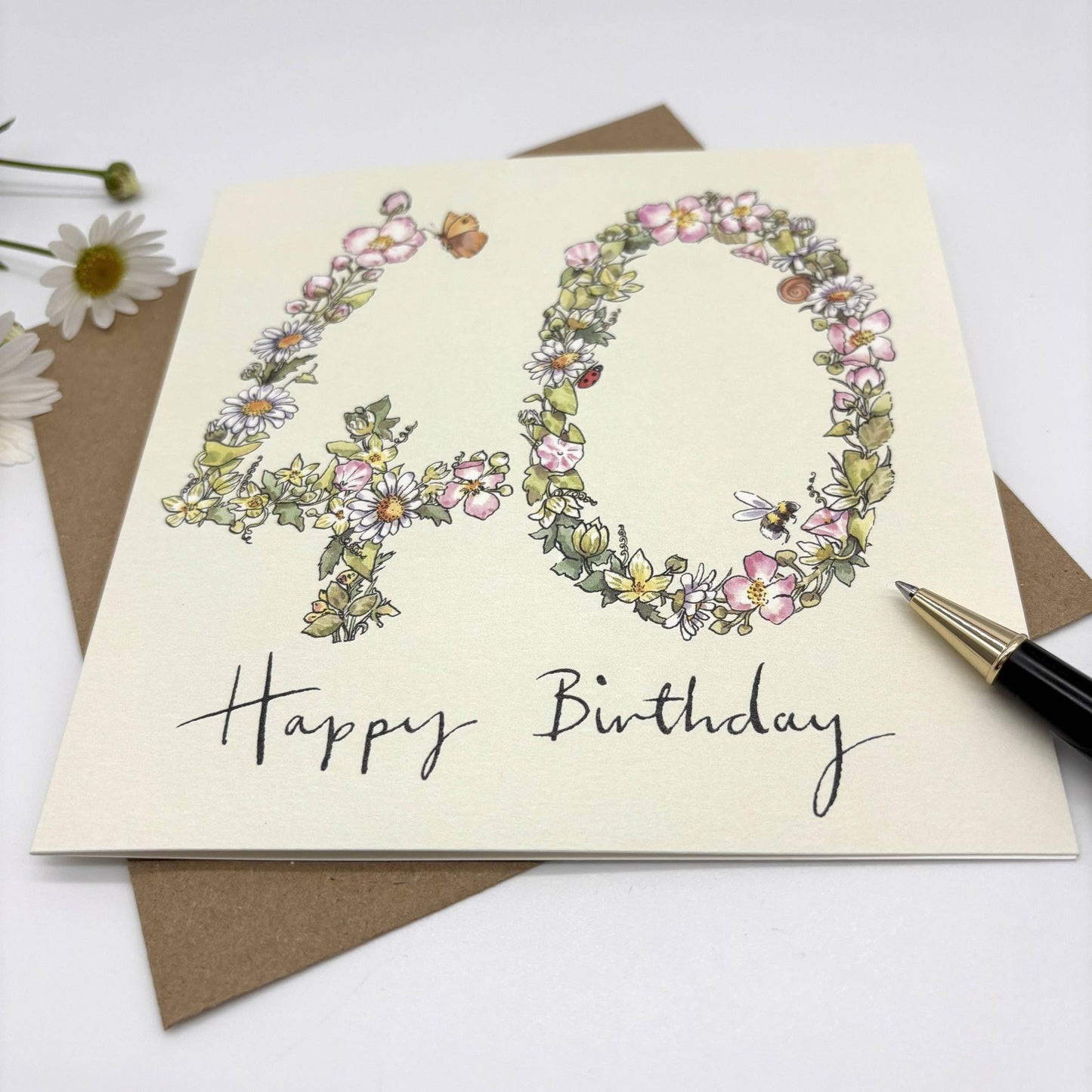 40th Birthday Card - Wildflower