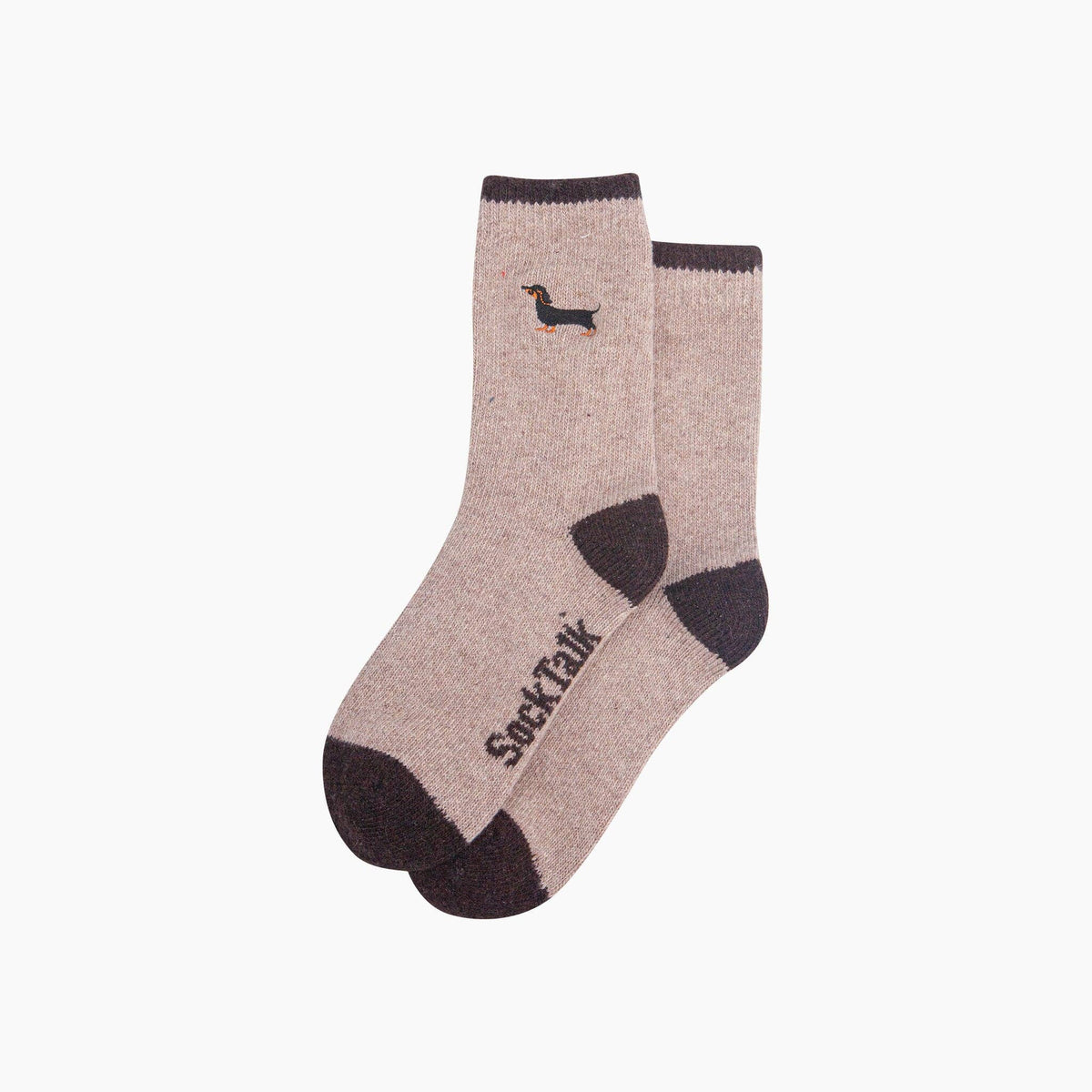 Sausage Dog Embroidered Wool Socks