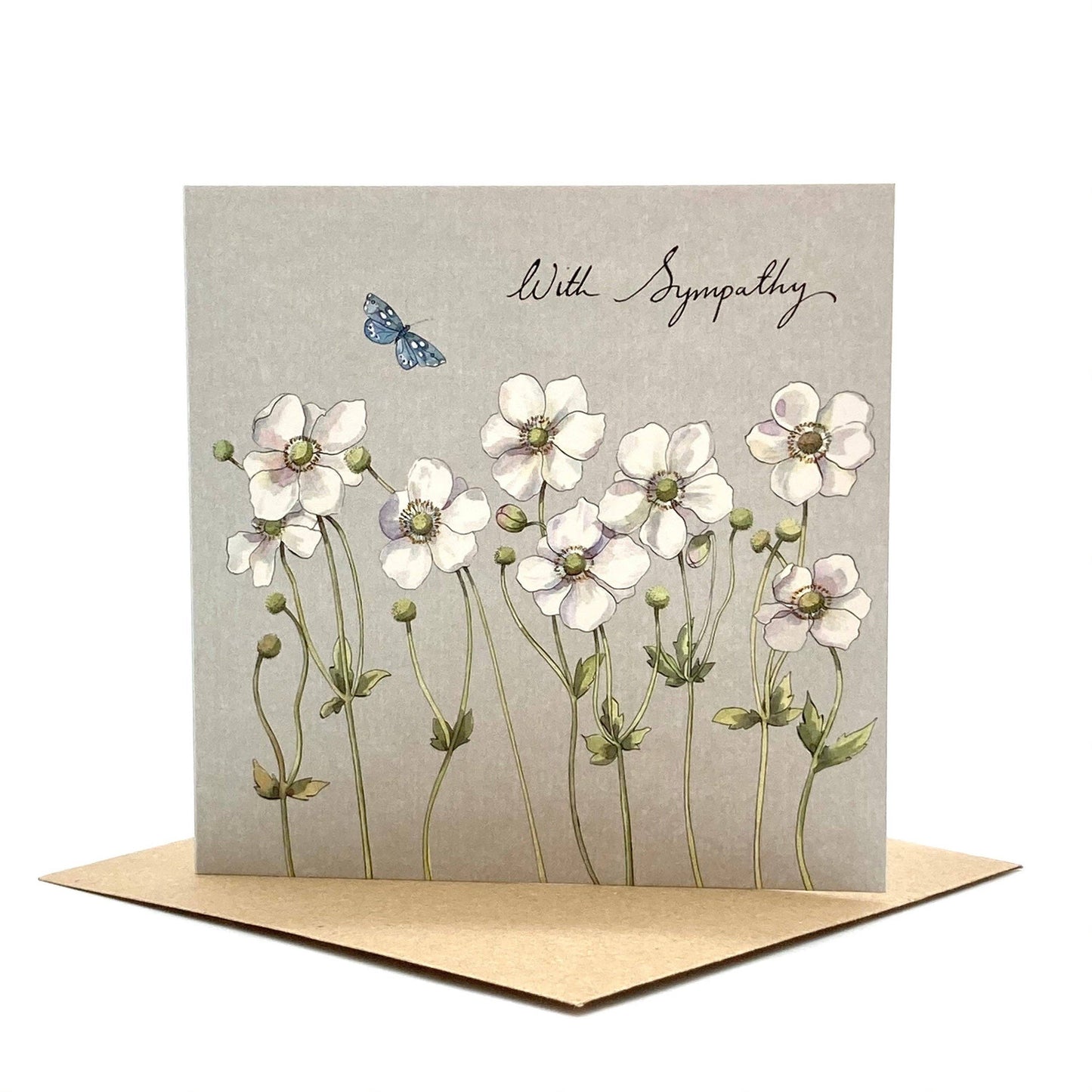 Anemone Flowers Sympathy Card