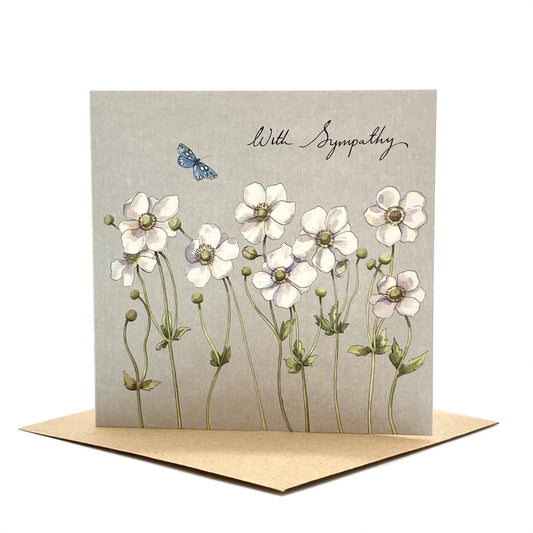 Anemone Flowers Sympathy Card