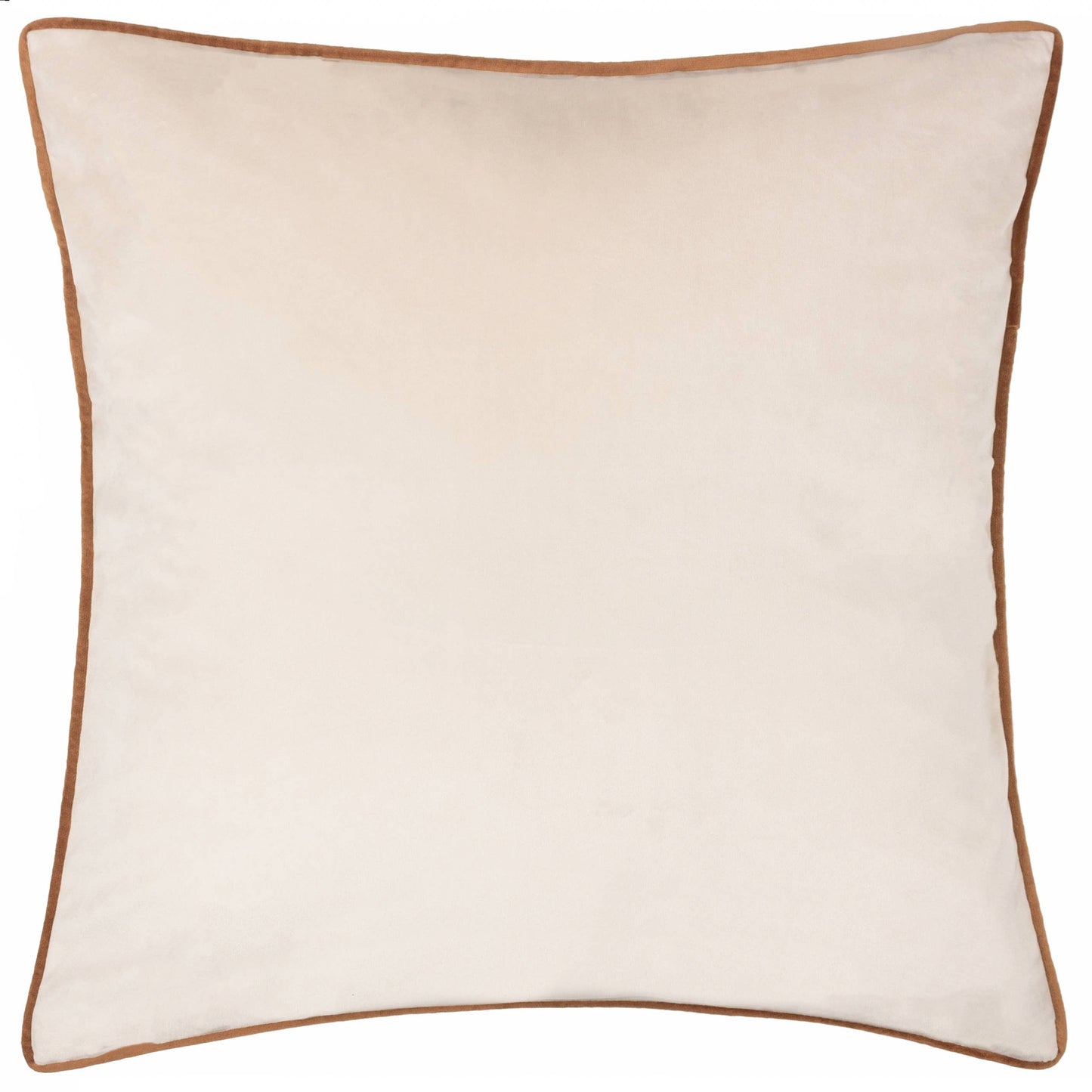 Meridian Velvet Cushion Ecru/Ginger