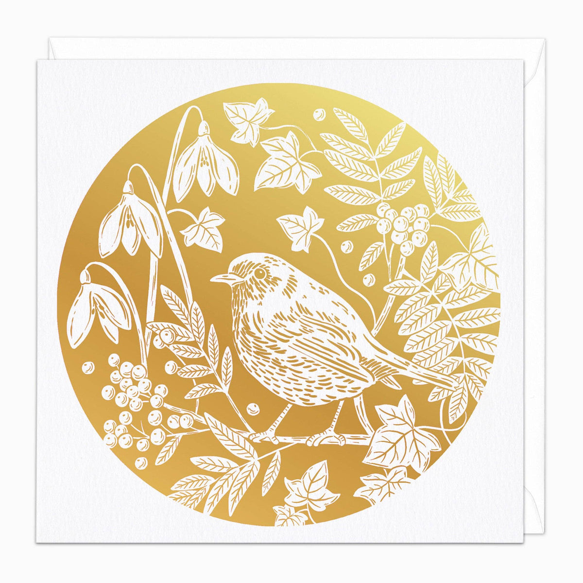 Foil Robin Christmas Card