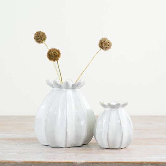 White Poppy Bud Vase