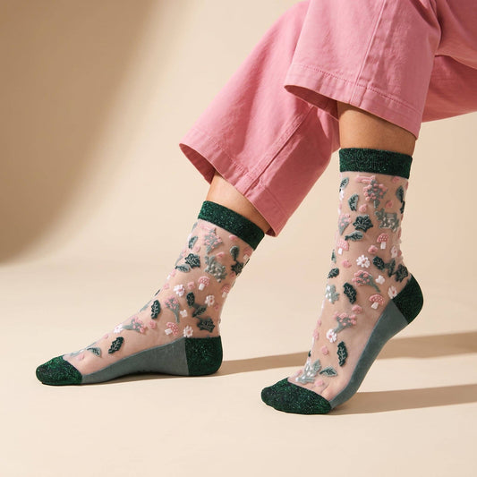 Floral Sheer Socks