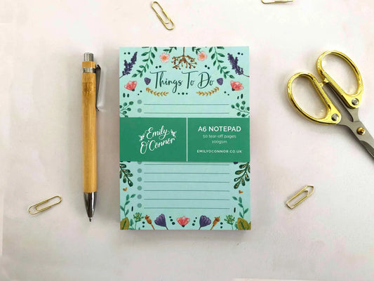 A6 Floral To Do List Notepad